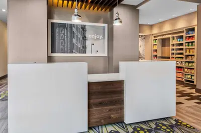 a store with two white stands in a room at Hampton Inn & Suites Los Angeles/Hollywood, CA in Los Angeles