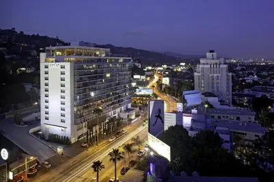 a view of a city at night with traffic at Andaz West Hollywood, By Hyatt in Los Angeles
