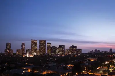a view of a city skyline at night at Beverly Wilshire, Beverly Hills, A Four Seasons Hotel in Los Angeles