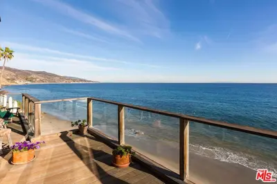 a balcony with a view of the ocean at Villa Rylee in Malibu