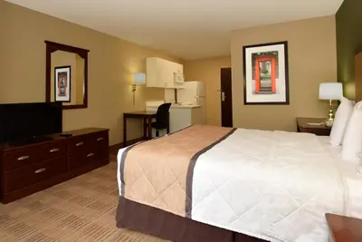 a hotel room with a bed and a television at Extended Studio Hotel Suites - Los Angeles - San Dimas in San Dimas
