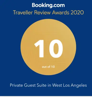 a yellow circle with the number on it at Private Guest Suite in West Los Angeles in Los Angeles