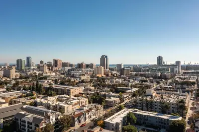 an aerial view of the city of san francisco at Visit the Beach from a Historic Downtown Apartment - NRP21-00092 in Long Beach