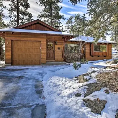 Walk to Lake Rustic Home with Deck in Fawnskin