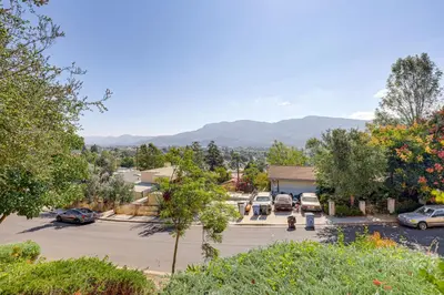a view of a parking lot with cars parked at Chic Peaceful Retreat 16 Mi to Beaches and Wineries! in Santa Paula