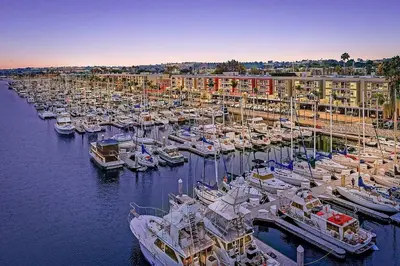a bunch of boats docked in a marina at Residence Inn by Marriott Marina del Rey in Los Angeles
