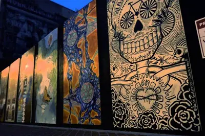 a row of books with skulls and flowers on them at Stylish Modern Home, AC, Parking & Near FWYs in Santa Ana