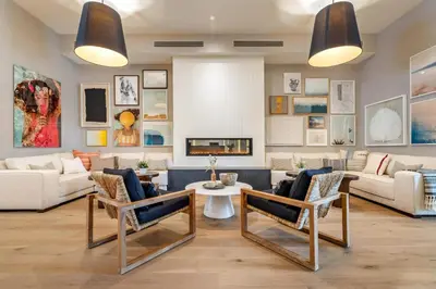 a living room with a couch and a table at Cambria Hotel Calabasas - Malibu in Calabasas