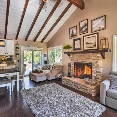 Tree-Lined Twin Peaks Cottage with Custom Stream