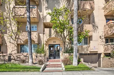 a building with a door in front of it at 2 Mi to Griffith Park! Burbank Extended-Stay Condo in Burbank