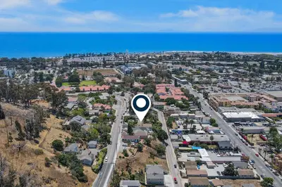 an aerial view of a city with a highway at Cedar Oasis in Ventura