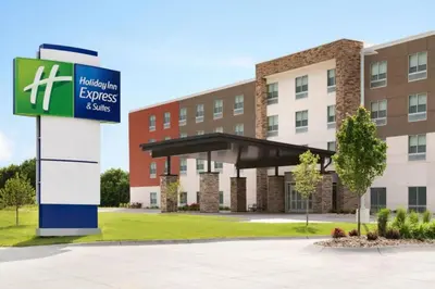 a sign in front of a building at Holiday Inn Express & Suites Ridgecrest - China Lake by IHG in Ridgecrest
