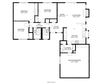 a floor plan of a house at 4 Bedroom West Hills Charmer with Pool and Jacuzzi in Los Angeles