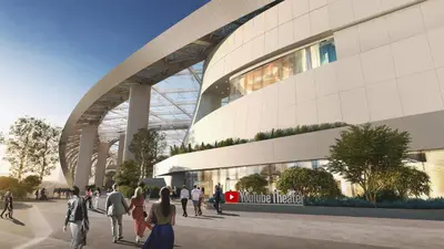 a rendering of people walking in front of a building at Hollywood Black Habitat in Los Angeles