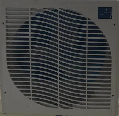 a fan with a heart painted on the side of it at Sky Fresh Home Stay in Apple Valley