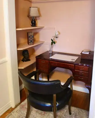 an office with a desk and a chair and a desk at The Hi Point Estate in Los Angeles