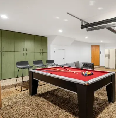 a room with a pool table in a room at Via Vallarta in Los Angeles