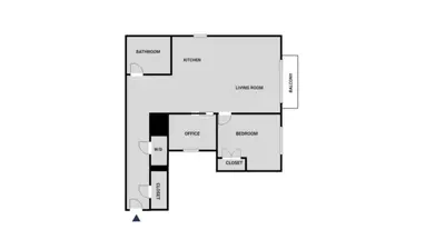 a floor plan of a house at Downtown 1BR w Pool Jacuzzi Gym nr 110 LAX-836 in Los Angeles