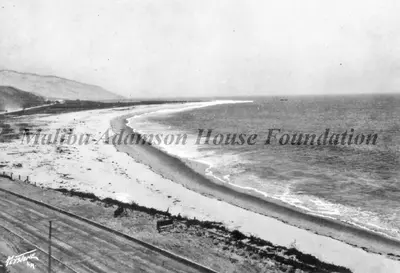 a black and white photo of a beach at 30 PCT OFF! Malibu Serene Cottage with King Bed, Beach, BBQ in Malibu