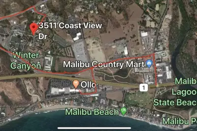 a map of the approximate location of malibu country mart at 30 PCT OFF! Malibu Serene Cottage with King Bed, Beach, BBQ in Malibu